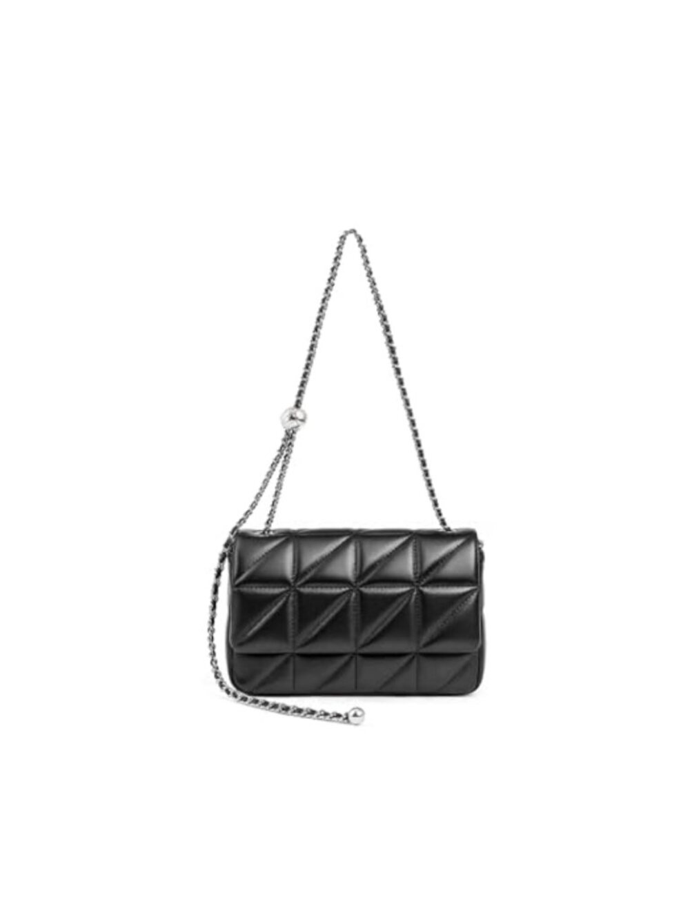 Quilted Crossbody Shoulder Bag Leather Chain Strap